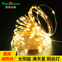 Solar garden lights outdoor LED colorful waterproof garden balcony holiday decoration gypsophila copper wire string