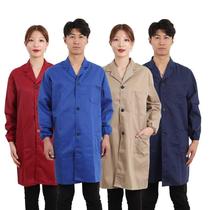 Custom Blue Great Vest Porter Clothes Workwear Great Mandarin Labour Jacket Long Work Dress With Thick Polyester Cotton Male And Female Long Section