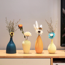Nordic ceramic dried flower decoration small Vase ornaments living room flower arrangement home decoration TV Cabinet sideboard decoration