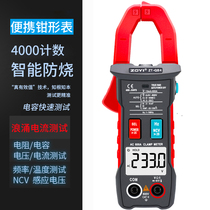 Zhongyi clamp meter Small portable automatic burn-proof multimeter Universal meter Electrical AC and DC current meter QB4