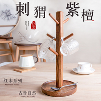 Solid wood cup holder Light luxury Mahogany European creative kitchen household living room mug Wooden cup shelf shelf shelf