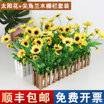 Simulation fake floral silk flower fence flower simulation to Yangflower orchid window sill wall corner partition flower groove potted plant decoration flower