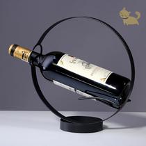 Red wine rack inclined ornaments modern light luxury high-end home soft decorations living room TV wine cabinet decorations display rack