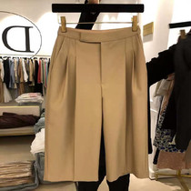 Five-point suit pants womens summer thin 2021 new large size womens loose thin high waist hanging wide leg shorts