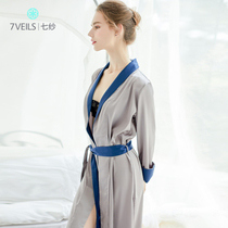 Silk satin sleepwear womens spring and autumn method bridal bridal gowns men and women lovers long style pyjamas womens sensational bathrobe home clothes