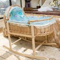 Baby economy bed rattan vintage cradle home two-car arch old single bamboo bed European style