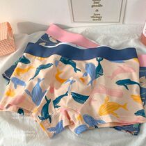 Cartoon ins style mens underwear cotton boxer summer breathable thin boxer pants comfortable Tide mens shorts head