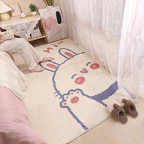 Carpet bedroom girl ins Wind bedside carpet room plush cute short hair cartoon bed childrens small floor mat