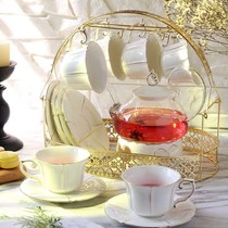 Flower tea cup pot Tea set Household English afternoon tea Fruit tea Ceramic teapot Candle heating base