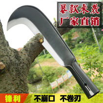 Manganese steel knife wood knife outdoor road knife manual knife cutting tree cutting wood scimitar sickle forging sickle cutting tree