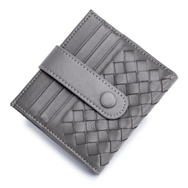  New braided card bag mens ultra-thin card holder womens small leather card cover multi-card large capacity simple small wallet tide