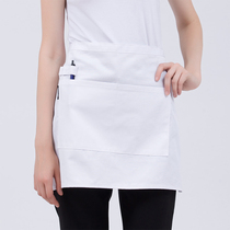 Fashion Korean version of Big pocket half-length apron mens and womens barbecue ice cream shop supermarket work waist custom typing