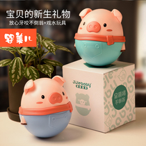 Douyin dumb cute pig baby tumbler toys baby early education puzzle Bell soft glue large play water toys children