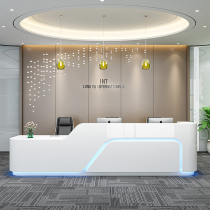 Paint paint front desk reception desk curved bar beauty salon cashier company welcome white front desk desk