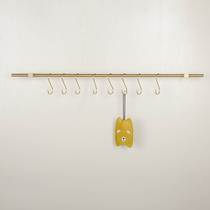 Nordic brass hanging rod towel rack solid gold single rod kitchen decoration copper rod bathroom rack delivery hook