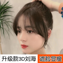 3d French air bangs fake bangs female natural incognito fluffy full real hair net red Qi Bangs wig film