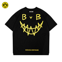 Dortmund BVB BVB Bumble Bee fans fashion smiley design casual trend loose Street hip hop short sleeve t-shirt