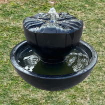 Stone carving flowing water bowl courtyard stone bowl water view swinging piece garden building view water basin water spray pouring spring stone fish pond small fountain