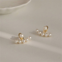 Pearl earrings femininity net red design sense 2021 new high-class atmosphere face thin earrings simple and small