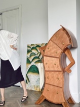 Rhinoceros Created Applewood Jonai Fork Waist Robot Solid Wood Middle Ancient Side Cabinet Locker Cabinet Locker