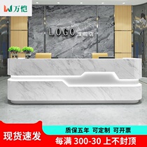 Front desk reception reception desk painted marble front desk imitation marble company cashier counter curved bar custom