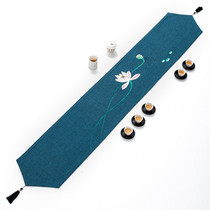Waterproof tea table tea mat New Chinese meditation Cotton Hemp Table Table Flag Tea Flag Tea Leaf Tea Bucha Tea Table Cloth Strip Custom