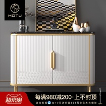 Light luxury style entrance cabinet white solid wood decorative cabinet entry door simple modern dining side cabinet living room cabinet against the wall