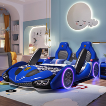 Childrens bed boys and girls 1 2m creative cartoon car modeling bed 1 5m with guardrail Princess real leather bed spot