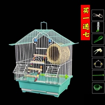 Budgerigar birdcage Peony villa cage Wen bird pearl small small wrought iron metal roof breeding cage