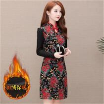 2019 Winter f season new slim slim dress plus velvet padded cheongsam temperament fashion mother dress