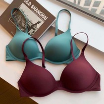 Japanese seamless bra one-piece glossy light breathable gathering small chest bra commuting comfortable non-steel underwear women
