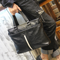 cKenrv cowhide mens bag shoulder shoulder bag Hand bag horizontal leather business briefcase casual mens bag