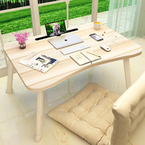  Small table on the bed college student dormitory small table board lazy table bed table foldable laptop stand office artifact bay window table simple desk bedroom sit on the ground and do homework