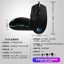 National Bank g102 second generation upgrade cable game Mouse RGB backlight e-sports package eating chicken lol g300S