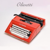 Olivetti Lettera 25 typewriter can type old-fashioned retro mechanical red Italian antique