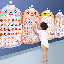 Sound early education wall chart baby child voice wall chart pinyin alphabet wall sticker Learning artifact literacy card wall chart