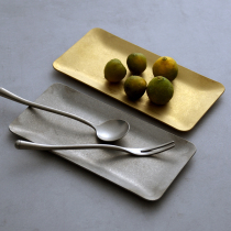 Make old retro towel dish dish oil tray decoration 304 stainless steel dessert cake dish on hold