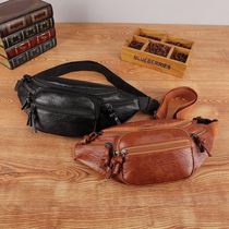 Soft leather women running bag leisure cash register bag Puskin small running Bag Mens chest bag sports bag mens bag mobile phone multifunctional bag