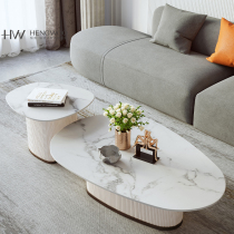 Hengwo special-shaped rock board coffee table small size light luxury modern high-grade white coffee table creative designer furniture
