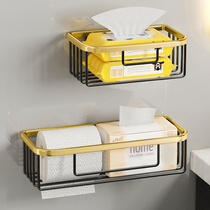 Light luxury toilet toilet paper box toilet tissue box wall-mounted non-perforated toilet toilet paper roll box rack