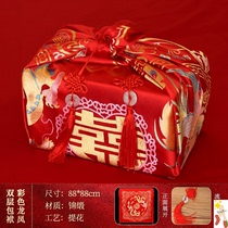  Wedding womans dowry supplies Bride Chinese wedding baggage leather red cloth Large embroidery wrapped cloth Wedding road