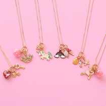 Childrens accessories cute princess Super fairy tidal Girl Necklace girl baby fashion cartoon neck chain pendant first jewelry