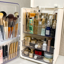 Cosmetic storage box 2021 new desktop large capacity dust-proof lip-skin-care brushed dresser net red shelf