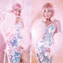 New personality maternity photo clothing new photo studio big belly mermaid photo art photo sequin dress dress skirt