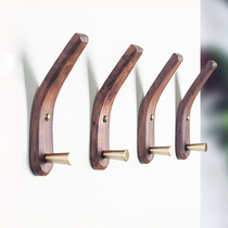 Solid wood clothes hook into the door entrance wall hanging clothes hook wall hanging wall creative Nordic Brass single hook hanger