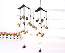Balcony bells are good hanging decoration Bedroom creative blessing word Fengling Vintage copper wind chimes mean living room room lucky hanging