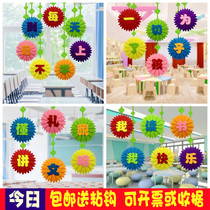  Kindergarten environment layout materials Classroom hall blackboard newspaper Creative charm School corridor hanging ceiling decoration