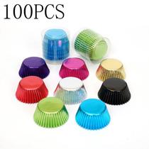 100Pcs Gold Foil Paper Cupcake Liners Gold Silver Red Blue B