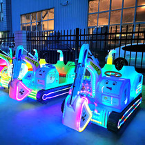Square stall new all-body luminous toy car double parent-child electric amusement car can be timed excavator bumper car