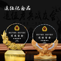 Heart Bird Crystal retired ornaments retired veterans souvenir custom lettering medals to send comrades creative gifts
